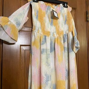 Hailey & Co. Off-Shoulder Dress with Smocking Detail, NWT, Size Medium